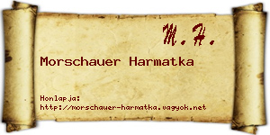 Morschauer Harmatka névjegykártya